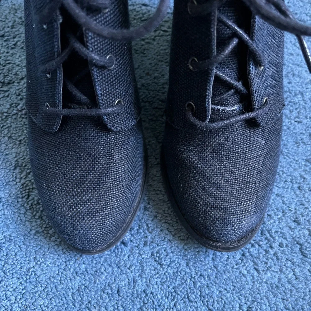 Call It Spring Black Lace Up Booties Size 6.5 - Picture 2 of 7